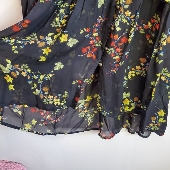 Anthropologie Black Floral Tunic - Picture 8 of 16